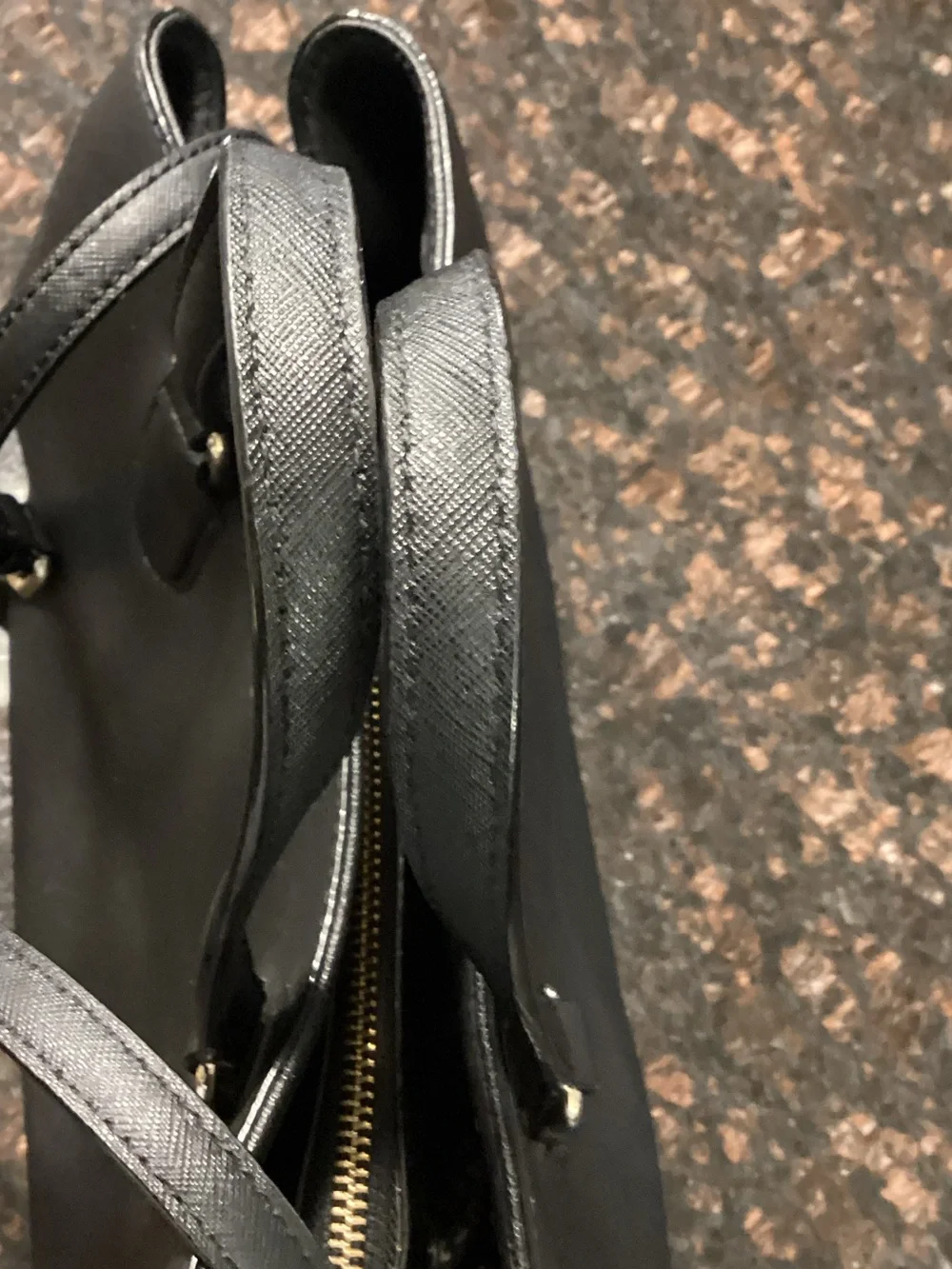 kate spade Black Saffiano Leather Top-Handle Tote
